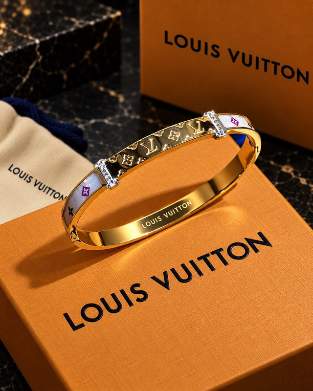 Louis Vuitton Monogram Enamel Bangle Bracelet