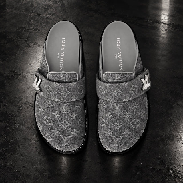 LV Monogram Denim Mule Slides