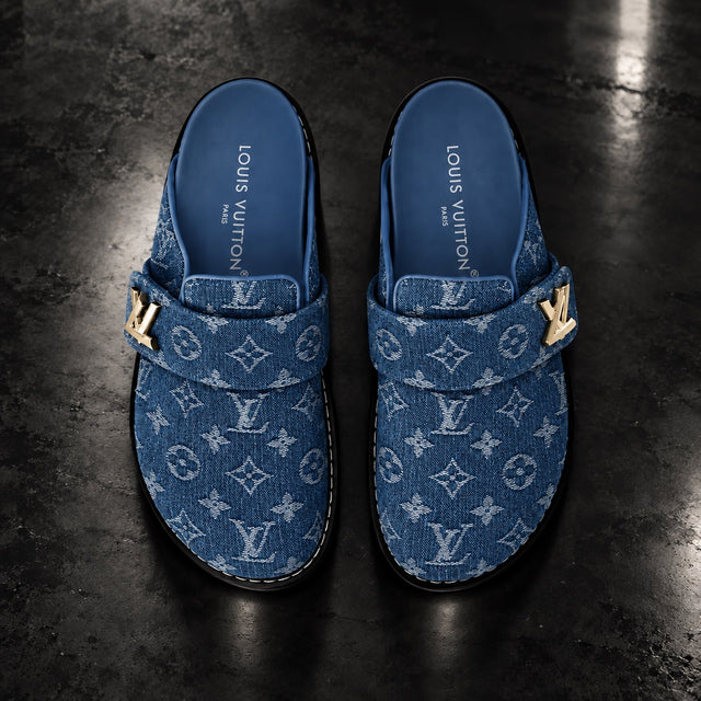 LV Monogram Denim Mule Slides